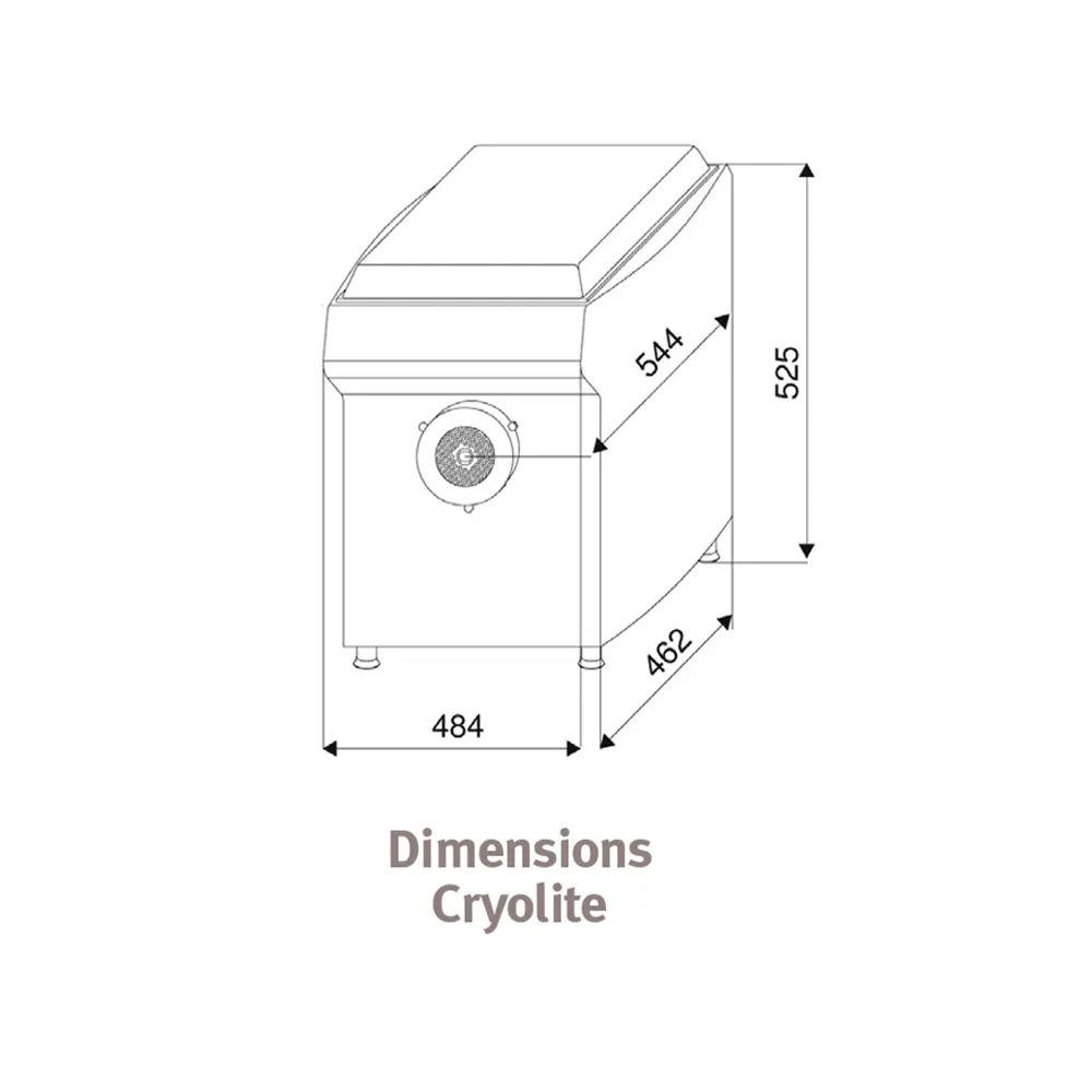 Dimensions-hachoir-viande-refrigere-Cryolite