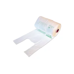 Rouleau sacs bretelles biodégradables Blanc 23+12x45 - BIO 12 | 3000 Pcs