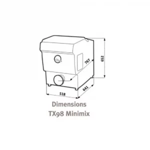 Dimensions Hachoir Mélangeur de table Professionnel Double Coupe Minimix TX98 DADAUX