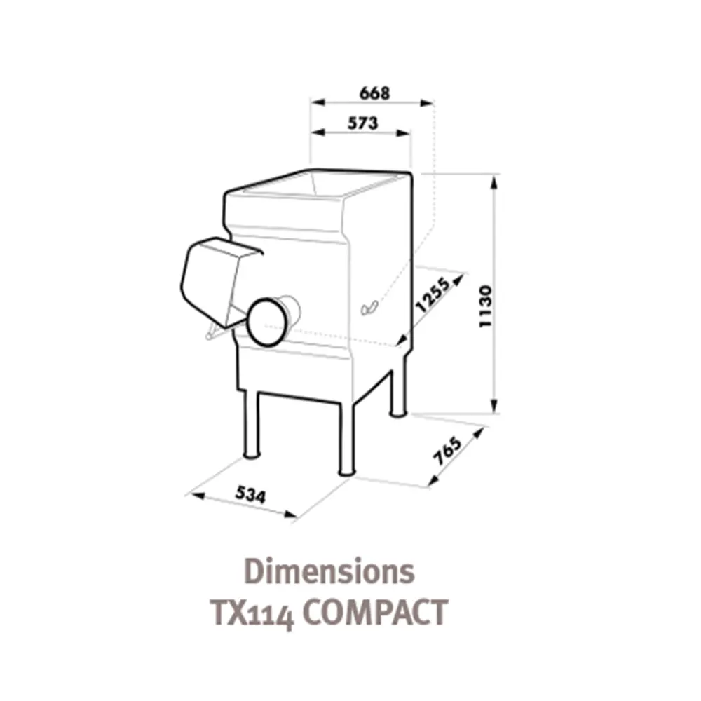 Dimensions-Hachoir-de-Laboratoire-double-coupe-professionnel-Compact-TX114-DADAUX
