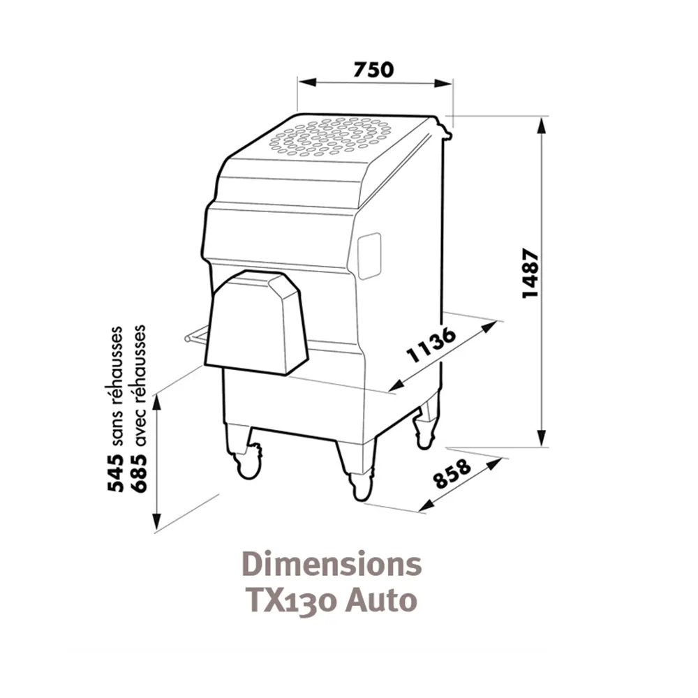 Dimensions-hachoir-automatique-sur-roulettes-double-Coupe-TX130-auto-DADAUX
