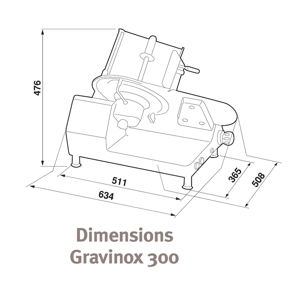 Dimensions-trancheur-a-Jambon-MAJOR-SLICE-Gravinox-300-DADAUX