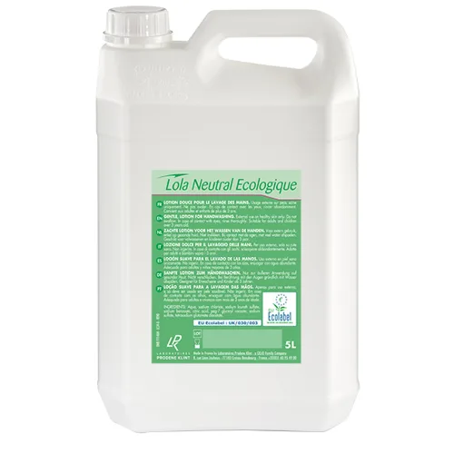 Neutral écologique lotion lavante certifiée Ecolabel bidon de 5L (Colis de 4 bidons de 5L) PAREDES
