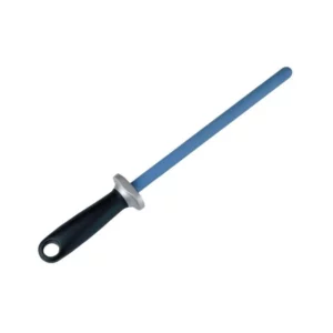 Fusil à aiguiser Céramique bleu - manche noir - mèche ronde - 23 cm Fischer